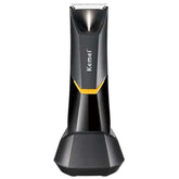 Kemei KM-3208 Professional Body Hair Trimmer. LED light, USB charging, waterproof for precise men & women intimate shaving.